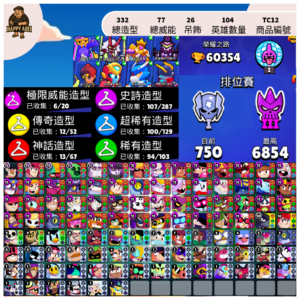 【編號TC12】月付500元起 104英雄 332造型 77威能 26吊飾 多威能造型