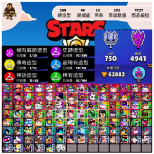 【編號TC27】月付400元起 103英雄 280造型 49威能 15吊飾
