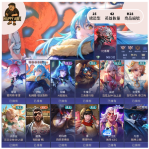 【編號H28】月付600元起主打蜜莉姆 利姆路 厄卡倫 皆全套